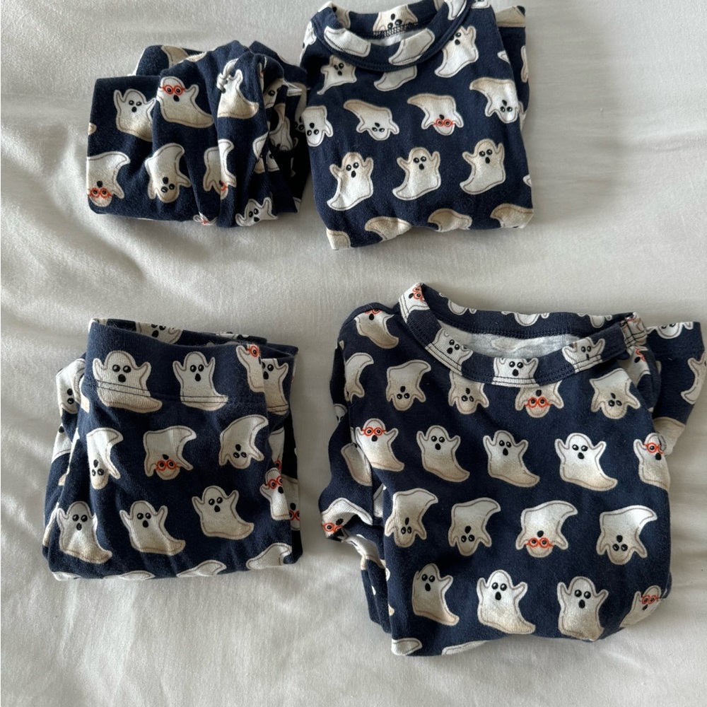 Halloween matching ghost pajamas bundle 6-12m and 4T